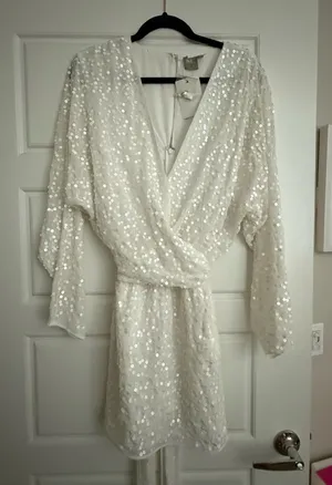 ASOS White Sequin Cocktail Dress thumbnail 1