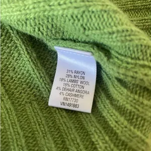 Merona Grass Green Cable Knit Turtleneck Sweater Size XL thumbnail 4