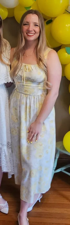 TJ Maxx Yellow floral linen dress thumbnail 3