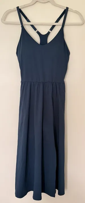 Slate Blue Built-In Shorts Athletic Workout Tennis Exercise Dress Slit - No Sz thumbnail 1