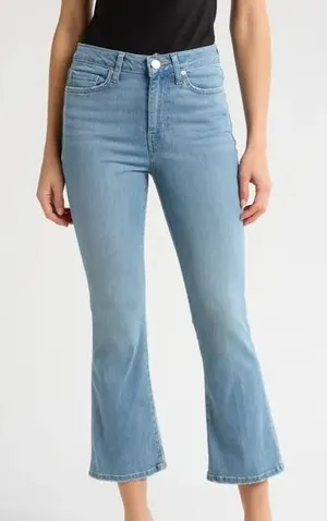 Wrangler High Rise Bootcut Cropped Jeans Blue Denim Size 12 thumbnail 1
