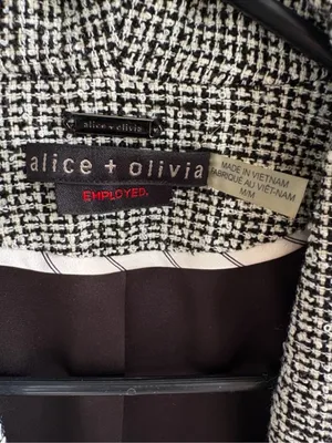 Alice + Olivia Open Front Tweed Cropped Blazer Size M thumbnail 2