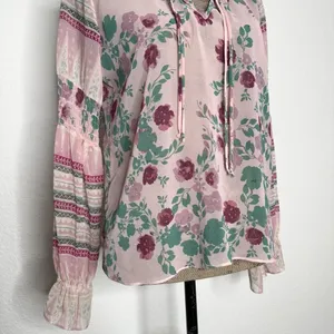 REVOLVE Misa Los Angeles Revolve Pink Green Floral Bohemian Blouse XS thumbnail 6