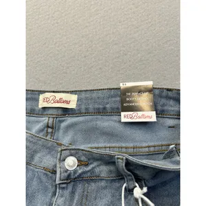 Red Bottoms Women High Waisted Relaxed Straight Rhinestone‎ Bow Jeans 16 (34x30) thumbnail 7