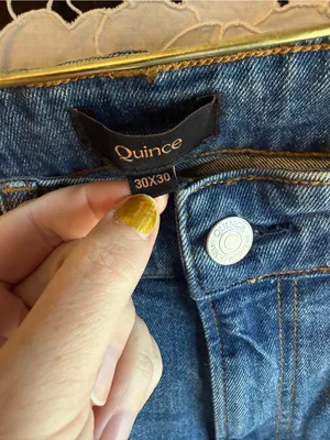 Quince Organic Cotton Slim Straight Jeans 30x30 Mid Rise Stretch Blue thumbnail 2