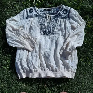 Boho Peasant Top Blue Size 8 thumbnail 1