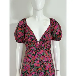 Hello Molly Floral Mini Dress Open Back Puff Short Sleeve Party Summer NWT 4 thumbnail 5