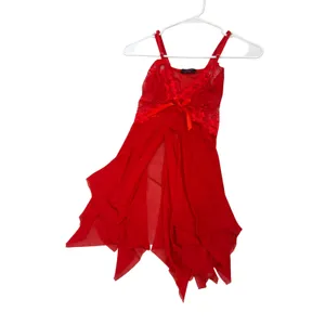 AvidLove Lingerie Red Lace Split Front Teddie Size Women's XS thumbnail 4