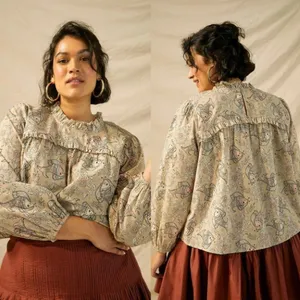 Anthropologie Let Me Be Maple Ruffled Blouse Romantic Fish Size 4 NWOT $138 thumbnail 8