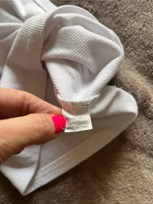 Back To Basics Everyday White Ribbed Tank Top Women’s Sz M GUC thumbnail 3