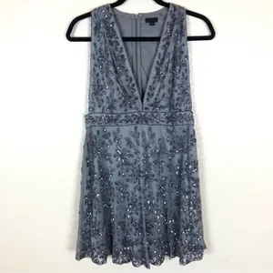 NBD X‎ Revolve Irena Dress Bead and Sequin Embellishments Gray Sz M thumbnail 8