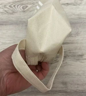 Tan & White Double Zip Small Travel Bag 5" X 7" thumbnail 4