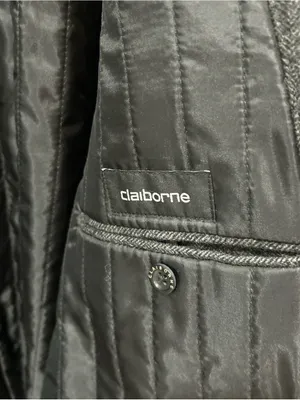 Claiborne Dark Charcoal Wool Pea Coat Gray Size XXL thumbnail 4