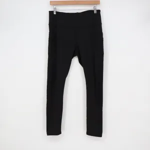 Sofia Active Womens Black High Waisted Side Pocket Athletic Leggings Size L thumbnail 2
