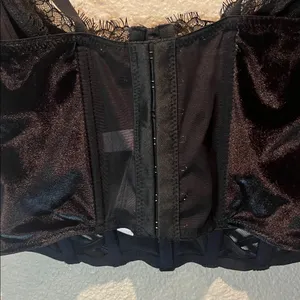 Victoria’s Secret Dream Angels Black Corset Bra Velvet Velour Small Black Goth thumbnail 8