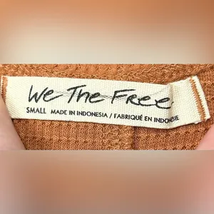 We The Free Size S Brown Long Puff Sleeve Oversized Open Back Sweater thumbnail 2