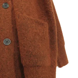 Madewell Cowen Cardigan Sweater Burnt Orange Oversized Fuzzy Knit XS Wool thumbnail 7