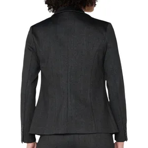 Liverpool Los Angeles Herringbone Ponte Knit Fitted Blazer Jacket Gray Sz‎ Large thumbnail 2