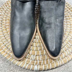 Free People Back Loop Ankle Cowboy Boots Pointed Toe Washed Black Western 40 thumbnail 4