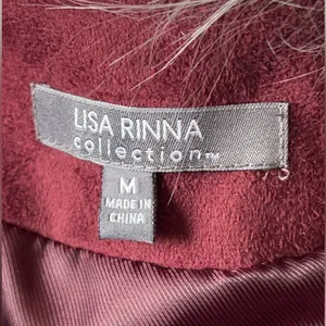 Lisa Rinna Collection Faux Fur Ombré Vest Size Medium. Silver/ maroon thumbnail 12