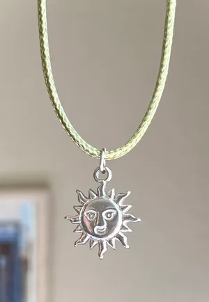 stainless steel sun boho retro vintage style necklace☀️ thumbnail 1