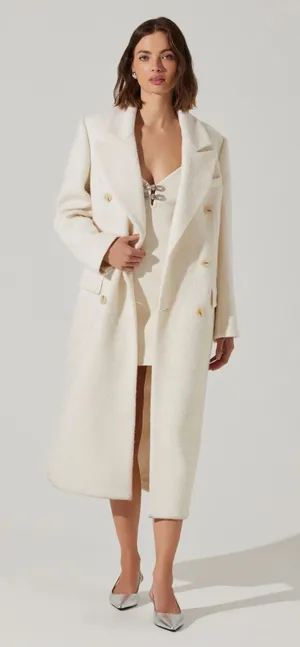 Astr white long coat thumbnail 1