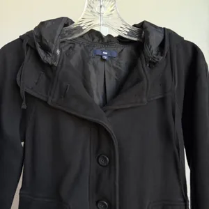 Gap sz M black 100% cotton hooded jacket‎ thumbnail 8