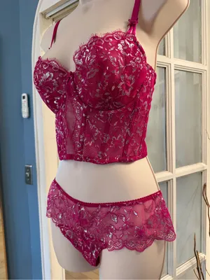 ✨VS Dream Angels Wicked Shimmer Lace Corset Set S✨ thumbnail 3