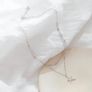 Silver Star Choker Necklace thumbnail 3