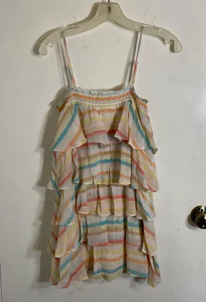 Lovers + Friends Tiered Ruffle Striped Mini Dress thumbnail 5