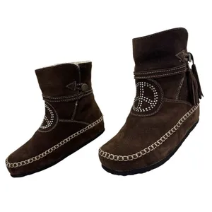 Vintage Sherpa Lined Suede Moccasin Winter Boots Women’s Size 6.5/7 thumbnail 2