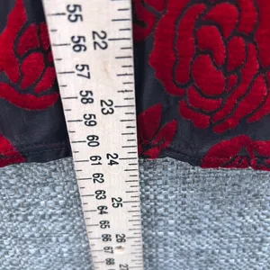 Cato 90s Womens Top Small Whimsigoth ‎ Goth Red Dark Romantic Velvet Burnout thumbnail 11