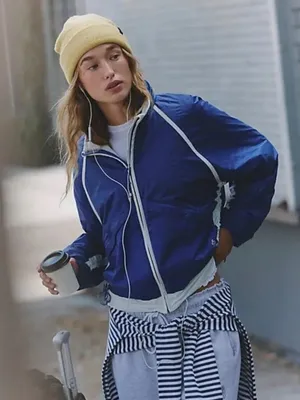 NWT Free People Earth Gem Packable Jacket in Athlete Blue Combo thumbnail 3