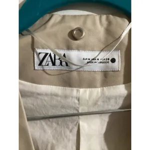 ZARA Women Beige Sleeveless Open Front Pocket Vest Blazer Oversized Medium thumbnail 5