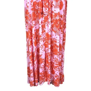 Anthropologie NWT Abel The Label ATL Rumi Candy Florals‎ Maxi Dress Halter Pink Orange S thumbnail 9