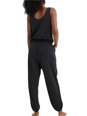 NWT Aerie Everyday Track Jumpsuit Black Sleeveless with Elastic Waist SMALL thumbnail 2