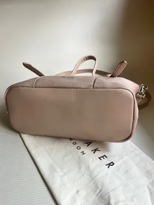 Ted Baker Olmia Knotted Handle Tote Bag Beige Nude Leather Crossbody thumbnail 7