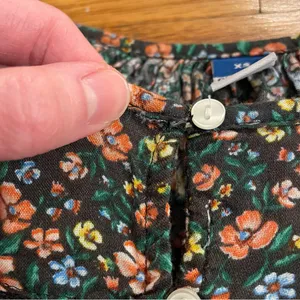 OLD NAVY Long Sleeve Lace Trimmed Floral Print Blouse Brown Button Cottagecore thumbnail 15