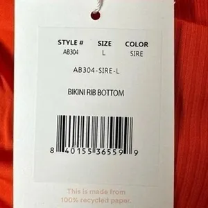 NWT Andie Swim The Bikini Rib Bottom Medium Coverage Low Rise Large Sire Orange thumbnail 9