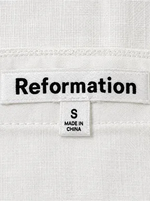 Reformation Luxe White 100% Linen Mini Skirt Pull-On High Rise Lined Size Small thumbnail 6