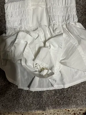 FREE PEOPLE FP Movement Prima Shortsie Romper Jumpsuit White Tiered Small thumbnail 10