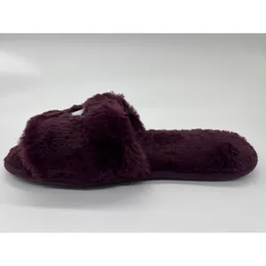PINK Victoria's Secret Shoes Womens Size 9.5 Purple Furry Slide Slippers Logo thumbnail 4