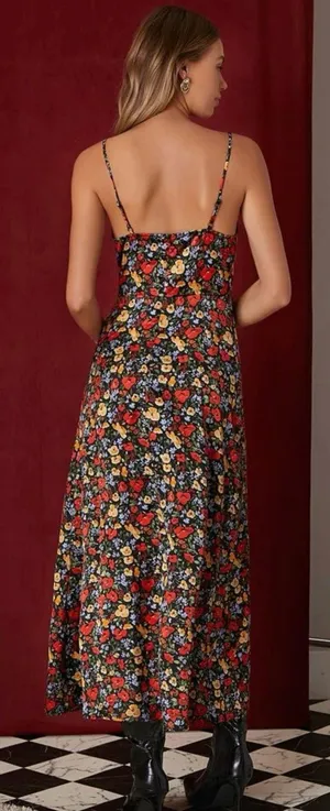 Crowl long dress maxi floral evening nwot flowy small thumbnail 2