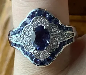 Natural Iolite Sterling Silver Ring Size 6 thumbnail 1
