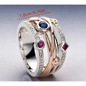 Exquisite Silver Plated Lady Cross Two Tone Wide Ring Size 8 thumbnail 6