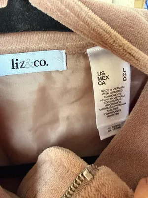 Liz & Co. Women’s Large Mauve Quilted Velour Zip Vest Full Zip Pockets thumbnail 3