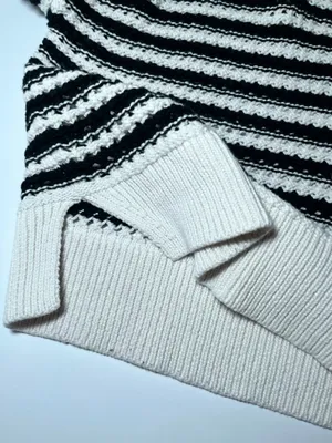 Abercrombie‎ & Fitch Striped Crochet Sweater M | Coastal Grandma Nautical Chic thumbnail 8