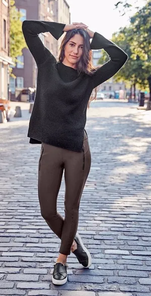 Athleta Stallar Tight UPF Mocha‎ Brown Espresso High Rise Zipped Athleisure thumbnail 1