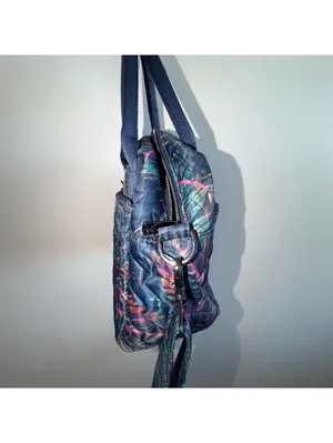 Lug Jive Tropical Multicolor Quilted Crossbody Bag Tote Handbag 10x10 Blue Green thumbnail 6