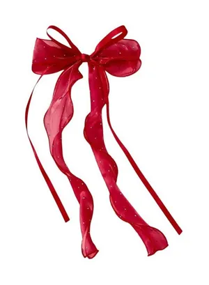 NWT Wild Fable Gemmed Bow Hair Clip Rhinestone Accent 94749553 Red thumbnail 1